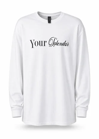 Your Splendor Gives Peace Long Sleeve T-Shirt — White (Front)